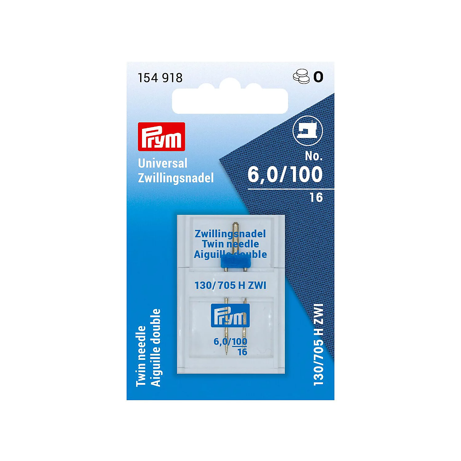 Prym Doppelnadel Universal, Stärke: 100, Nadelabstand: 6,0 mm