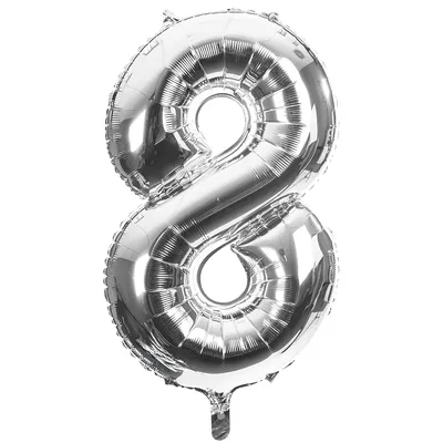Folienballon 8, silber, 86 cm Image