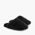 J. Crew Shoes | J. Crew Black Fluffy Slippers Size Extra Small | Color: Black/Brown | Size: 6