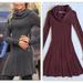 Athleta Dresses | Athleta Wine Dazzle Cowl Neck Sweater Dress Xxs | Color: Purple/Red | Size: Xxs