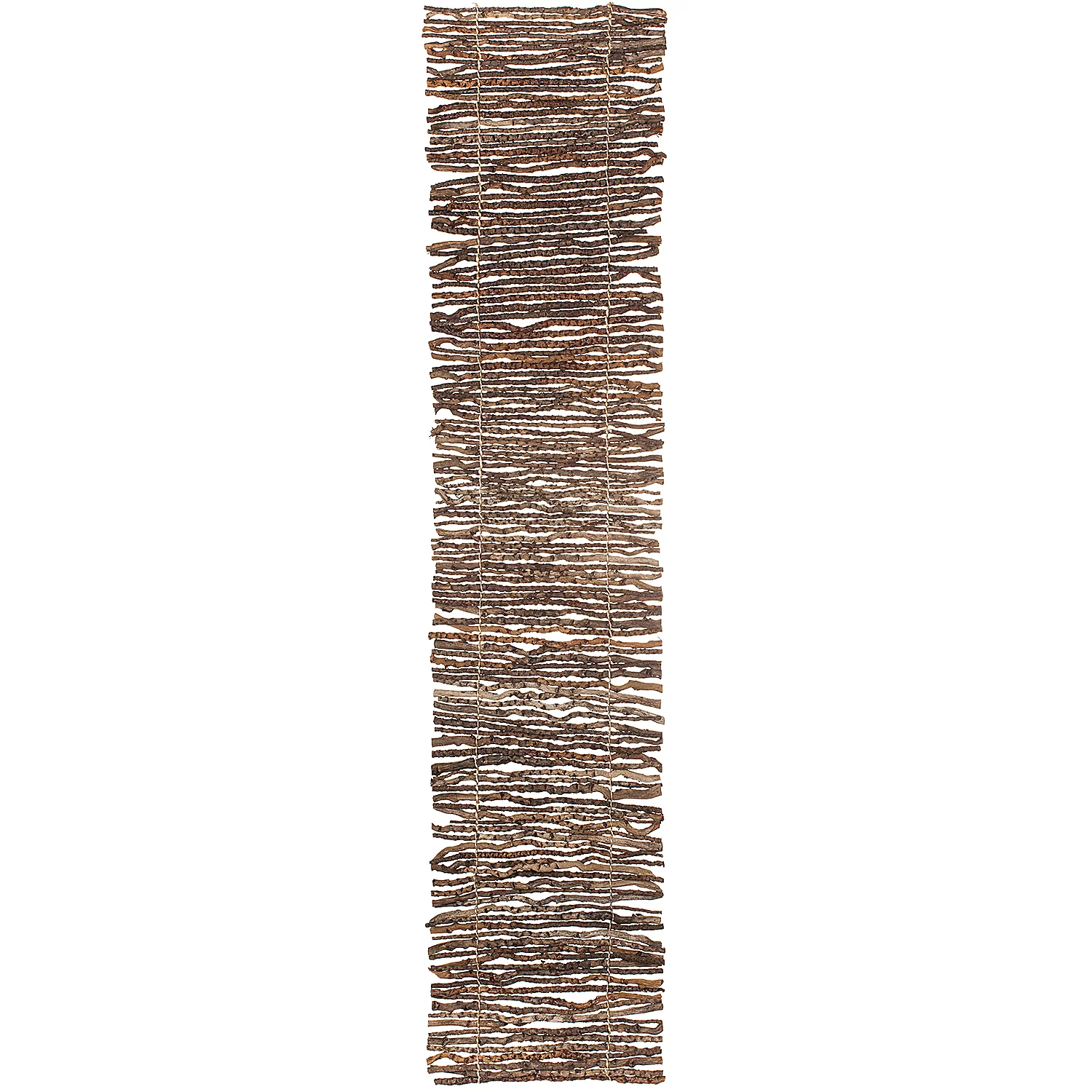 Tapis en petites branches de bois, 90 x 20 cm