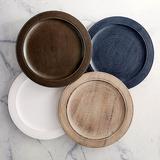 Set of 4 Shore House Wooden Chargers - Navy - Frontgate