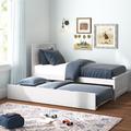 Maud Extra Long Twin Solid Wood Platform Bed w/ Trundle by Viv + Rae™ Wood in White | 44.25 H x 43.63 W x 83.63 D in | Wayfair