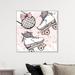 Oliver Gal Skates & Style - Graphic Art on Canvas Metal in Gray/Pink/White | 40 H x 40 W x 1.5 D in | Wayfair 38814_40x40_CANV_WFL