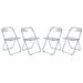 Lawrence Acrylic Folding Chair With Metal Frame, Set of 4 - LeisureMod LF19CL4