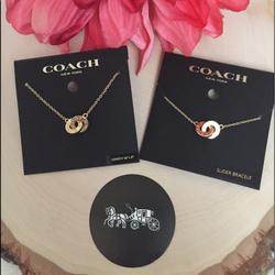 Coach Jewelry | Coach Interlocking Open Circle Necklace Bracelet | Color: Gold | Size: Bracelet 10 1/4” L. Necklace: 16”-18” L
