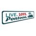 Lizton Sign Shop, Inc Live. Love. Pontoon. Boat Rides Aluminum Sign Aluminum in Blue/Gray/Red | 6 H x 24 W x 0.06 D in | Wayfair 5087-A624