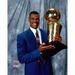 David Robinson San Antonio Spurs Unsigned Holding NBA Final Trophy Post Game Portrait Photograph