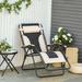 Latitude Run® Jauna Reclining Folding Zero Gravity Chair Metal in White/Black | 43.25 H x 35.5 W x 29.5 D in | Wayfair