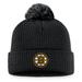 Men's Fanatics Branded Black Boston Bruins Core Primary Logo Cuffed Knit Hat with Pom