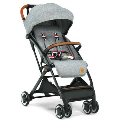 Costway Lightweight Aluminium Frame Baby Stroller with Net-Gray