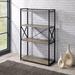 17 Stories 47" H x 28.75" W Iron Etagere Bookcase in Brown/Gray | 47 H x 28.75 W x 11.75 D in | Wayfair 2F3403CC765546C393B7AABB0915DC14