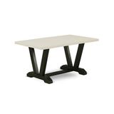 Rosalind Wheeler Alverson Acacia Solid Wood Dining Table Wood in White/Black | 30 H x 60 W x 36 D in | Wayfair 4C1FF8DFF8B24CD389A0055E45B079A6