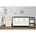 Dream On Me Milo 5-in-1 Convertible Crib & Changer Wood in White/Black | 30 H x 30 W x 55 D in | Wayfair 661-BW