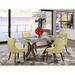 Wildon Home® Maxille 5 - Piece Rubberwood Solid Wood Dining Set Wood/Upholstered in Gray/Brown | 30 H x 36 W x 60 D in | Wayfair