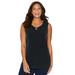 Plus Size Women's Crisscross Timeless Tunic Tank by Catherines in Black (Size 2XWP)