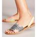 Anthropologie Shoes | Anthropologie Lace Slingback Slide - Size 40 Eu | Color: Pink/Tan | Size: 9.5