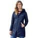 Columbia Women's Heavenly Long Hooded Jacket (Size 1X) Dark Nocturnal, Polyester