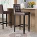 Red Barrel Studio® Apoloniusz 30" Bar Stool Wood/Upholstered/Leather in Brown | 40.6 H x 20.1 W x 16.7 D in | Wayfair