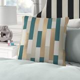 Latitude Run® Jermol Square Cotton Pillow Cover & Insert Polyester/Polyfill/Cotton in Green/Blue | 20 H x 20 W x 4 D in | Wayfair