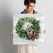 The Holiday Aisle® Holiday Wreath on Wood Graphic Art on Wrapped Canvas in Brown/Green/Red | 18 H x 18 W x 2 D in | Wayfair
