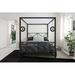 Mercer41 Saarah Low Profile Canopy Bed Metal in Black | 72 H x 63.5 W x 85 D in | Wayfair 56F17811DCC743F8AC58F0366FEA388B