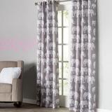 Harriet Bee Beufort Wildlife Animal Print Room Darkening Grommet Curtains/Drapes Polyester in Gray | 84 H in | Wayfair