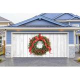The Holiday Aisle® Christmas Wreath Door Mural Polyester in Green/Red | 84 H x 192 W x 1 D in | Wayfair 9A197CEB142D4D878C0EBB3771E803FD