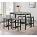 Gracie Oaks Aaidan 5 Piece Counter Height Dining Set Metal in Brown/Gray | Wayfair 982811FE27814FCEA6506C105CF8A91E