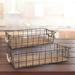 Gracie Oaks 2 Piece Wire/Wood Basket Set Metal/Manufactured Wood in Brown | 4.02 H x 16.5 W x 10.24 D in | Wayfair LRFY8302 38298152