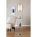 Latitude Run® Saltford 63" Column Floor Lamp Glass/Metal in Gray/White | 63 H x 11.5 W x 11.5 D in | Wayfair LDER4830 42546987