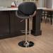 Flash Furniture Murphy Curved Adjustable Height Swivel Bar Stool Wood/Upholstered/Metal in Brown | 21 W x 20 D in | Wayfair SD-2203-WAL-GG