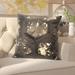 Mercer41 Oak Park Leather Throw Pillow Polyester/Polyfill/Leather/Suede in Gray/Indigo | 20 H x 20 W x 0.5 D in | Wayfair