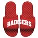 Men's ISlide Red Wisconsin Badgers Wordmark Split Slide Sandals