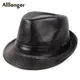 Chapeau de gentleman en cuir PU pour hommes et femmes Fedora vintage chapeaux de papa casquette
