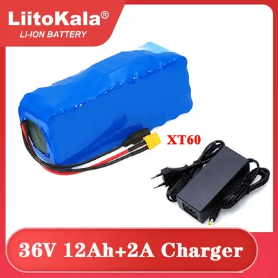 VEITOKALA-Batterie lithium-ion 36V 12Ah 10s4p 18650 avec BMS intégré et chargeur 60 prises pour