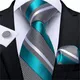 Cravate de mariage en soie à rayures bleu et blanc pour homme DiBanGu styliste Hanky boutons de