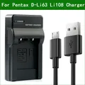 D-Li63 D-Li108 Chargeur de Batterie pour Appareil Photo Numérique pour Pentax Optio LS465 LS1000