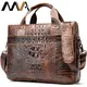 MVA-Porte-documents en cuir véritable pour homme sac pour ordinateur portable sacs de bureau sac