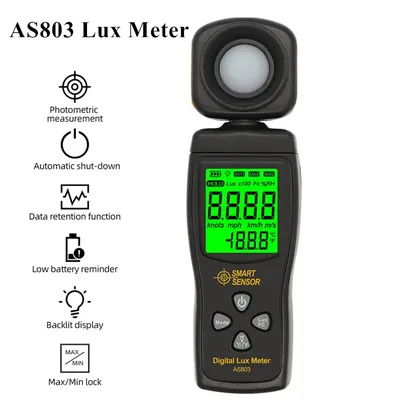 Luxmètre numérique AS803 Luxmètre Luxmètre Photomètre UV Radiomètre UV Illuminomètre LCD