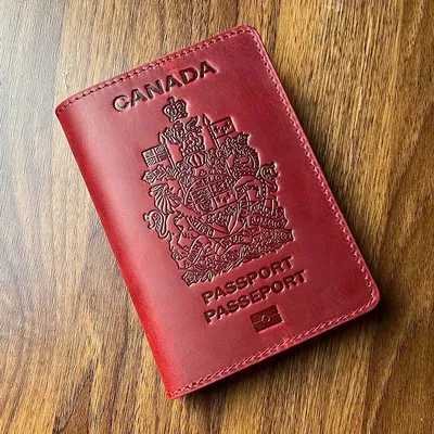 Couverture de passeport canadien en cuir véritable couverture frontale de voyage étui à passeport