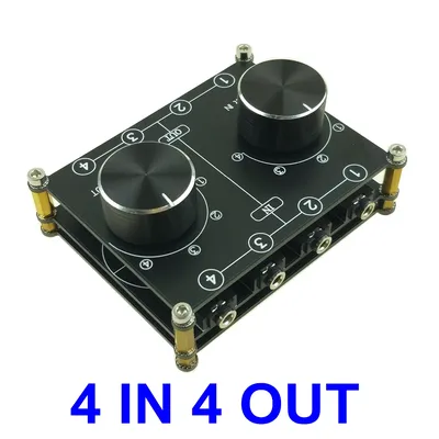 Commutateur de câble audio AUX 3.5 " 4 entrées 4 sorties boîtier de commutation répartiteur de