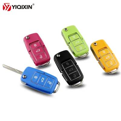 YIQfeat-Coque de clé télécommande pliable à 3 boutons nouvelle couleur pour Volkswagen VW Jetta