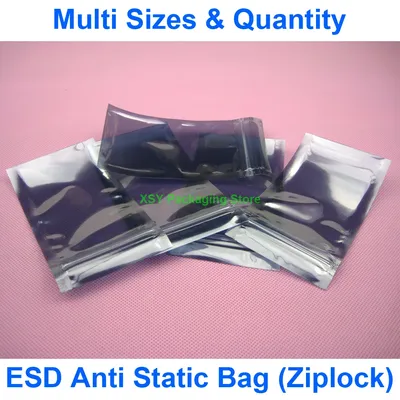 Sacs de blindage à fermeture éclair ESD emballage électronique anti-leges largeur 3 " - 5.5" x