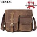 WESTAL-Sac messager en cuir véritable pour homme sac initié sacs à main Elin Horse cartables