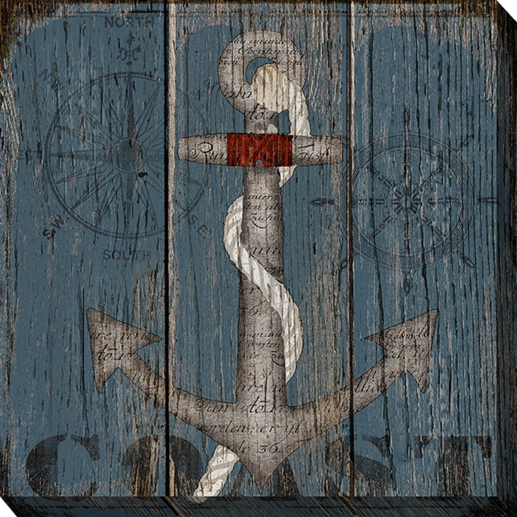 MARITIME ANCHOR OUTDOOR ART 24X24 by West of the Wind in Multi