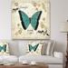 East Urban Home Blue Farmhouse Butterfly - Wrapped Canvas Graphic Art Print Canvas in Blue/Green/White | 30 H x 30 W x 1 D in | Wayfair