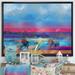 East Urban Home Abstract Handpainted Colorful Sky - Painting Print on Canvas Canvas, Wood in Blue/Red | 12 H x 20 W x 1 D in | Wayfair