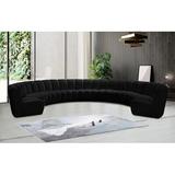 Black Sectional - Wade Logan® Edinger 183" Wide Velvet Symmetrical Modular Corner Sectional Velvet | 33 H x 183 W x 142 D in | Wayfair