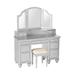 Canora Grey Wigginton Vanity Set w/ Stool & Mirror Wood in Gray | 30 H x 47.25 W x 18 D in | Wayfair 5617202364DF4A1FB45DA208EEC9C233